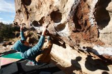 Bouldering in Hueco Tanks on 12/16/2019 with Blue Lizard Climbing and Yoga

Filename: SRM_20191216_1020200.jpg
Aperture: f/8.0
Shutter Speed: 1/400
Body: Canon EOS-1D Mark II
Lens: Canon EF 16-35mm f/2.8 L