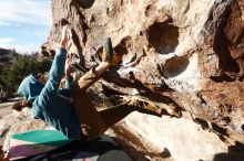 Bouldering in Hueco Tanks on 12/16/2019 with Blue Lizard Climbing and Yoga

Filename: SRM_20191216_1020220.jpg
Aperture: f/8.0
Shutter Speed: 1/320
Body: Canon EOS-1D Mark II
Lens: Canon EF 16-35mm f/2.8 L
