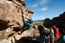 Bouldering in Hueco Tanks on 12/16/2019 with Blue Lizard Climbing and Yoga

Filename: SRM_20191216_1020350.jpg
Aperture: f/8.0
Shutter Speed: 1/640
Body: Canon EOS-1D Mark II
Lens: Canon EF 16-35mm f/2.8 L