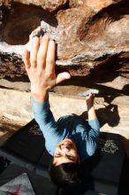 Bouldering in Hueco Tanks on 12/16/2019 with Blue Lizard Climbing and Yoga

Filename: SRM_20191216_1028180.jpg
Aperture: f/8.0
Shutter Speed: 1/500
Body: Canon EOS-1D Mark II
Lens: Canon EF 16-35mm f/2.8 L