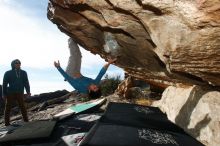 Bouldering in Hueco Tanks on 12/16/2019 with Blue Lizard Climbing and Yoga

Filename: SRM_20191216_1035060.jpg
Aperture: f/8.0
Shutter Speed: 1/250
Body: Canon EOS-1D Mark II
Lens: Canon EF 16-35mm f/2.8 L