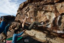 Bouldering in Hueco Tanks on 12/16/2019 with Blue Lizard Climbing and Yoga

Filename: SRM_20191216_1043020.jpg
Aperture: f/8.0
Shutter Speed: 1/250
Body: Canon EOS-1D Mark II
Lens: Canon EF 16-35mm f/2.8 L