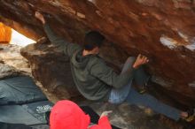 Bouldering in Hueco Tanks on 12/16/2019 with Blue Lizard Climbing and Yoga

Filename: SRM_20191216_1137010.jpg
Aperture: f/3.2
Shutter Speed: 1/200
Body: Canon EOS-1D Mark II
Lens: Canon EF 50mm f/1.8 II