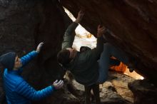 Bouldering in Hueco Tanks on 12/16/2019 with Blue Lizard Climbing and Yoga

Filename: SRM_20191216_1137140.jpg
Aperture: f/5.6
Shutter Speed: 1/200
Body: Canon EOS-1D Mark II
Lens: Canon EF 50mm f/1.8 II