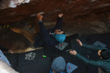 Bouldering in Hueco Tanks on 12/16/2019 with Blue Lizard Climbing and Yoga

Filename: SRM_20191216_1144430.jpg
Aperture: f/3.2
Shutter Speed: 1/250
Body: Canon EOS-1D Mark II
Lens: Canon EF 50mm f/1.8 II