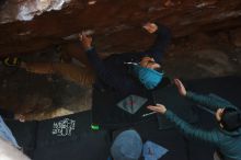 Bouldering in Hueco Tanks on 12/16/2019 with Blue Lizard Climbing and Yoga

Filename: SRM_20191216_1144450.jpg
Aperture: f/3.2
Shutter Speed: 1/250
Body: Canon EOS-1D Mark II
Lens: Canon EF 50mm f/1.8 II