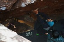 Bouldering in Hueco Tanks on 12/16/2019 with Blue Lizard Climbing and Yoga

Filename: SRM_20191216_1153140.jpg
Aperture: f/3.2
Shutter Speed: 1/250
Body: Canon EOS-1D Mark II
Lens: Canon EF 50mm f/1.8 II