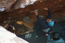 Bouldering in Hueco Tanks on 12/16/2019 with Blue Lizard Climbing and Yoga

Filename: SRM_20191216_1153141.jpg
Aperture: f/3.2
Shutter Speed: 1/250
Body: Canon EOS-1D Mark II
Lens: Canon EF 50mm f/1.8 II