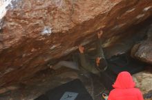 Bouldering in Hueco Tanks on 12/16/2019 with Blue Lizard Climbing and Yoga

Filename: SRM_20191216_1203030.jpg
Aperture: f/3.2
Shutter Speed: 1/250
Body: Canon EOS-1D Mark II
Lens: Canon EF 50mm f/1.8 II