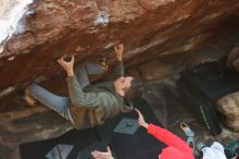 Bouldering in Hueco Tanks on 12/16/2019 with Blue Lizard Climbing and Yoga

Filename: SRM_20191216_1203240.jpg
Aperture: f/3.2
Shutter Speed: 1/250
Body: Canon EOS-1D Mark II
Lens: Canon EF 50mm f/1.8 II