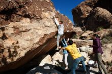 Bouldering in Hueco Tanks on 12/16/2019 with Blue Lizard Climbing and Yoga

Filename: SRM_20191216_1334400.jpg
Aperture: f/9.0
Shutter Speed: 1/250
Body: Canon EOS-1D Mark II
Lens: Canon EF 16-35mm f/2.8 L