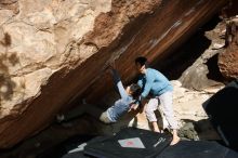 Bouldering in Hueco Tanks on 12/16/2019 with Blue Lizard Climbing and Yoga

Filename: SRM_20191216_1336530.jpg
Aperture: f/9.0
Shutter Speed: 1/250
Body: Canon EOS-1D Mark II
Lens: Canon EF 16-35mm f/2.8 L