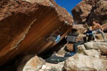 Bouldering in Hueco Tanks on 12/16/2019 with Blue Lizard Climbing and Yoga

Filename: SRM_20191216_1404560.jpg
Aperture: f/9.0
Shutter Speed: 1/250
Body: Canon EOS-1D Mark II
Lens: Canon EF 16-35mm f/2.8 L