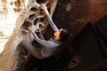 Bouldering in Hueco Tanks on 12/16/2019 with Blue Lizard Climbing and Yoga

Filename: SRM_20191216_1526221.jpg
Aperture: f/8.0
Shutter Speed: 1/250
Body: Canon EOS-1D Mark II
Lens: Canon EF 16-35mm f/2.8 L