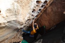 Bouldering in Hueco Tanks on 12/16/2019 with Blue Lizard Climbing and Yoga

Filename: SRM_20191216_1530240.jpg
Aperture: f/5.0
Shutter Speed: 1/250
Body: Canon EOS-1D Mark II
Lens: Canon EF 16-35mm f/2.8 L