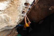 Bouldering in Hueco Tanks on 12/16/2019 with Blue Lizard Climbing and Yoga

Filename: SRM_20191216_1530260.jpg
Aperture: f/5.6
Shutter Speed: 1/250
Body: Canon EOS-1D Mark II
Lens: Canon EF 16-35mm f/2.8 L