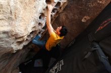 Bouldering in Hueco Tanks on 12/16/2019 with Blue Lizard Climbing and Yoga

Filename: SRM_20191216_1530400.jpg
Aperture: f/5.0
Shutter Speed: 1/250
Body: Canon EOS-1D Mark II
Lens: Canon EF 16-35mm f/2.8 L