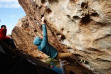 Bouldering in Hueco Tanks on 12/16/2019 with Blue Lizard Climbing and Yoga

Filename: SRM_20191216_1548120.jpg
Aperture: f/7.1
Shutter Speed: 1/250
Body: Canon EOS-1D Mark II
Lens: Canon EF 16-35mm f/2.8 L