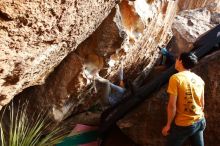 Bouldering in Hueco Tanks on 12/16/2019 with Blue Lizard Climbing and Yoga

Filename: SRM_20191216_1616570.jpg
Aperture: f/5.6
Shutter Speed: 1/250
Body: Canon EOS-1D Mark II
Lens: Canon EF 16-35mm f/2.8 L