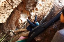 Bouldering in Hueco Tanks on 12/16/2019 with Blue Lizard Climbing and Yoga

Filename: SRM_20191216_1621430.jpg
Aperture: f/3.5
Shutter Speed: 1/250
Body: Canon EOS-1D Mark II
Lens: Canon EF 16-35mm f/2.8 L