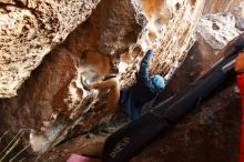 Bouldering in Hueco Tanks on 12/16/2019 with Blue Lizard Climbing and Yoga

Filename: SRM_20191216_1621450.jpg
Aperture: f/4.5
Shutter Speed: 1/250
Body: Canon EOS-1D Mark II
Lens: Canon EF 16-35mm f/2.8 L