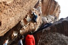 Bouldering in Hueco Tanks on 12/16/2019 with Blue Lizard Climbing and Yoga

Filename: SRM_20191216_1622120.jpg
Aperture: f/6.3
Shutter Speed: 1/250
Body: Canon EOS-1D Mark II
Lens: Canon EF 16-35mm f/2.8 L