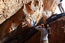 Bouldering in Hueco Tanks on 12/16/2019 with Blue Lizard Climbing and Yoga

Filename: SRM_20191216_1627580.jpg
Aperture: f/7.1
Shutter Speed: 1/250
Body: Canon EOS-1D Mark II
Lens: Canon EF 16-35mm f/2.8 L