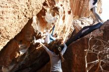 Bouldering in Hueco Tanks on 12/16/2019 with Blue Lizard Climbing and Yoga

Filename: SRM_20191216_1628040.jpg
Aperture: f/6.3
Shutter Speed: 1/250
Body: Canon EOS-1D Mark II
Lens: Canon EF 16-35mm f/2.8 L