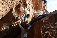 Bouldering in Hueco Tanks on 12/16/2019 with Blue Lizard Climbing and Yoga

Filename: SRM_20191216_1628210.jpg
Aperture: f/8.0
Shutter Speed: 1/250
Body: Canon EOS-1D Mark II
Lens: Canon EF 16-35mm f/2.8 L