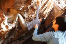 Bouldering in Hueco Tanks on 12/16/2019 with Blue Lizard Climbing and Yoga

Filename: SRM_20191216_1633210.jpg
Aperture: f/5.0
Shutter Speed: 1/250
Body: Canon EOS-1D Mark II
Lens: Canon EF 16-35mm f/2.8 L