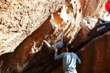 Bouldering in Hueco Tanks on 12/16/2019 with Blue Lizard Climbing and Yoga

Filename: SRM_20191216_1633250.jpg
Aperture: f/6.3
Shutter Speed: 1/250
Body: Canon EOS-1D Mark II
Lens: Canon EF 16-35mm f/2.8 L