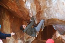 Bouldering in Hueco Tanks on 12/16/2019 with Blue Lizard Climbing and Yoga

Filename: SRM_20191216_1658420.jpg
Aperture: f/2.5
Shutter Speed: 1/250
Body: Canon EOS-1D Mark II
Lens: Canon EF 50mm f/1.8 II