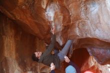 Bouldering in Hueco Tanks on 12/16/2019 with Blue Lizard Climbing and Yoga

Filename: SRM_20191216_1708450.jpg
Aperture: f/2.8
Shutter Speed: 1/250
Body: Canon EOS-1D Mark II
Lens: Canon EF 50mm f/1.8 II