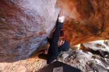 Bouldering in Hueco Tanks on 12/16/2019 with Blue Lizard Climbing and Yoga

Filename: SRM_20191216_1711241.jpg
Aperture: f/2.8
Shutter Speed: 1/250
Body: Canon EOS-1D Mark II
Lens: Canon EF 16-35mm f/2.8 L