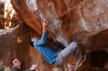 Bouldering in Hueco Tanks on 12/16/2019 with Blue Lizard Climbing and Yoga

Filename: SRM_20191216_1716420.jpg
Aperture: f/3.2
Shutter Speed: 1/250
Body: Canon EOS-1D Mark II
Lens: Canon EF 16-35mm f/2.8 L