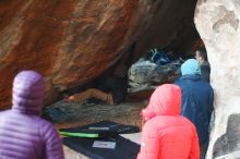 Bouldering in Hueco Tanks on 12/16/2019 with Blue Lizard Climbing and Yoga

Filename: SRM_20191216_1747010.jpg
Aperture: f/2.5
Shutter Speed: 1/250
Body: Canon EOS-1D Mark II
Lens: Canon EF 50mm f/1.8 II