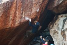 Bouldering in Hueco Tanks on 12/16/2019 with Blue Lizard Climbing and Yoga

Filename: SRM_20191216_1747520.jpg
Aperture: f/3.2
Shutter Speed: 1/250
Body: Canon EOS-1D Mark II
Lens: Canon EF 50mm f/1.8 II