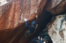 Bouldering in Hueco Tanks on 12/16/2019 with Blue Lizard Climbing and Yoga

Filename: SRM_20191216_1747550.jpg
Aperture: f/2.8
Shutter Speed: 1/250
Body: Canon EOS-1D Mark II
Lens: Canon EF 50mm f/1.8 II