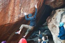 Bouldering in Hueco Tanks on 12/16/2019 with Blue Lizard Climbing and Yoga

Filename: SRM_20191216_1748090.jpg
Aperture: f/2.5
Shutter Speed: 1/250
Body: Canon EOS-1D Mark II
Lens: Canon EF 50mm f/1.8 II