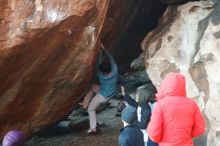 Bouldering in Hueco Tanks on 12/16/2019 with Blue Lizard Climbing and Yoga

Filename: SRM_20191216_1750080.jpg
Aperture: f/2.5
Shutter Speed: 1/250
Body: Canon EOS-1D Mark II
Lens: Canon EF 50mm f/1.8 II