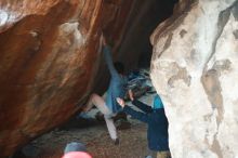 Bouldering in Hueco Tanks on 12/16/2019 with Blue Lizard Climbing and Yoga

Filename: SRM_20191216_1755300.jpg
Aperture: f/2.0
Shutter Speed: 1/250
Body: Canon EOS-1D Mark II
Lens: Canon EF 50mm f/1.8 II