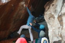 Bouldering in Hueco Tanks on 12/16/2019 with Blue Lizard Climbing and Yoga

Filename: SRM_20191216_1755450.jpg
Aperture: f/2.8
Shutter Speed: 1/250
Body: Canon EOS-1D Mark II
Lens: Canon EF 50mm f/1.8 II