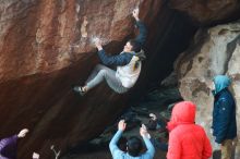 Bouldering in Hueco Tanks on 12/16/2019 with Blue Lizard Climbing and Yoga

Filename: SRM_20191216_1757040.jpg
Aperture: f/3.2
Shutter Speed: 1/250
Body: Canon EOS-1D Mark II
Lens: Canon EF 50mm f/1.8 II