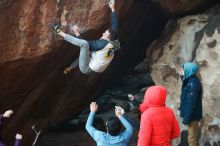 Bouldering in Hueco Tanks on 12/16/2019 with Blue Lizard Climbing and Yoga

Filename: SRM_20191216_1757070.jpg
Aperture: f/3.2
Shutter Speed: 1/250
Body: Canon EOS-1D Mark II
Lens: Canon EF 50mm f/1.8 II