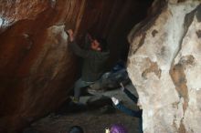 Bouldering in Hueco Tanks on 12/16/2019 with Blue Lizard Climbing and Yoga

Filename: SRM_20191216_1807530.jpg
Aperture: f/2.0
Shutter Speed: 1/250
Body: Canon EOS-1D Mark II
Lens: Canon EF 50mm f/1.8 II