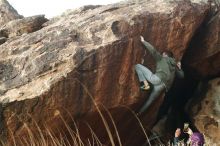 Bouldering in Hueco Tanks on 12/16/2019 with Blue Lizard Climbing and Yoga

Filename: SRM_20191216_1808280.jpg
Aperture: f/3.2
Shutter Speed: 1/250
Body: Canon EOS-1D Mark II
Lens: Canon EF 50mm f/1.8 II