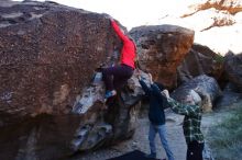 Bouldering in Hueco Tanks on 12/19/2019 with Blue Lizard Climbing and Yoga

Filename: SRM_20191219_1046580.jpg
Aperture: f/5.0
Shutter Speed: 1/250
Body: Canon EOS-1D Mark II
Lens: Canon EF 16-35mm f/2.8 L