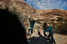 Bouldering in Hueco Tanks on 12/19/2019 with Blue Lizard Climbing and Yoga

Filename: SRM_20191219_1100110.jpg
Aperture: f/7.1
Shutter Speed: 1/500
Body: Canon EOS-1D Mark II
Lens: Canon EF 16-35mm f/2.8 L