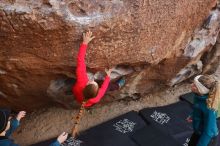 Bouldering in Hueco Tanks on 12/19/2019 with Blue Lizard Climbing and Yoga

Filename: SRM_20191219_1106490.jpg
Aperture: f/5.0
Shutter Speed: 1/250
Body: Canon EOS-1D Mark II
Lens: Canon EF 16-35mm f/2.8 L