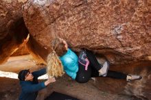 Bouldering in Hueco Tanks on 12/19/2019 with Blue Lizard Climbing and Yoga

Filename: SRM_20191219_1112210.jpg
Aperture: f/4.5
Shutter Speed: 1/250
Body: Canon EOS-1D Mark II
Lens: Canon EF 16-35mm f/2.8 L